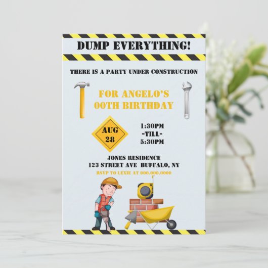 Onder bouwvakbond Birthday (Staand voorkant)