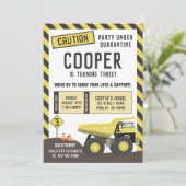 Onder bouwwagen met een 'Birthday'-wagen Kaart (Staand voorkant)