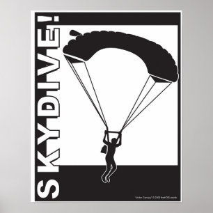 Onder Canopy SkyDive. Poster