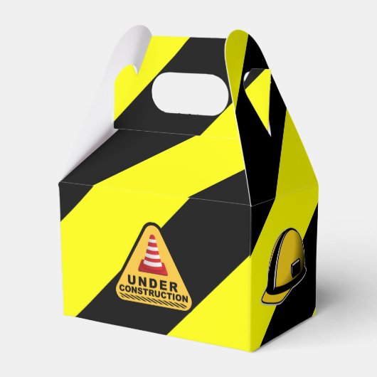 Onder constructie Concrete mixer Birthday party Bedankdoosjes (Achterkant)