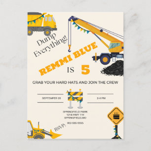 Onder constructie! Eenzijdige verjaardag Briefkaart