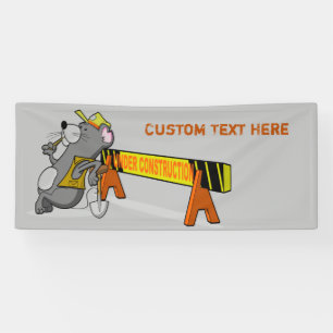 Onder constructie Leuke Cartoon Mouse Personaliser Spandoek