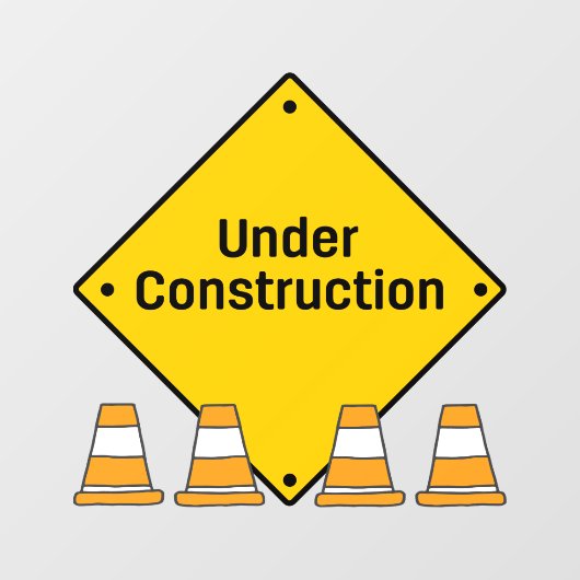 Onder Constructie met het Waarschuwingsvenster van Raamsticker (Vel)