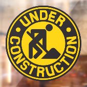 Onder constructie Reconstructie Bedrijfsvoordeur Raamsticker (Vel 2)