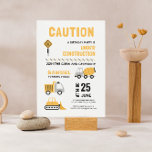 Onder constructie thema Kids Verjaardagsfeest Kaart<br><div class="desc">Onder constructie thema aanpasbare jongens verjaardagsfeestuitnodiging.</div>