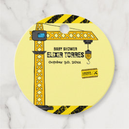 Onder constructie Tower Cranes Baby shower Bedankjes Labels