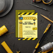 Onder constructie Tower Cranes Baby shower Bedankkaart