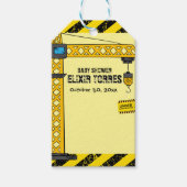 Onder constructie Tower Cranes Baby shower Cadeaulabel (Voorkant)