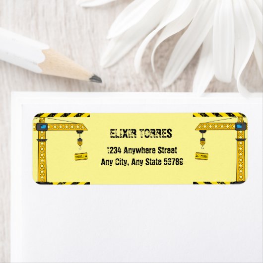 Onder constructie Tower Cranes Baby shower Etiket (Insitu)