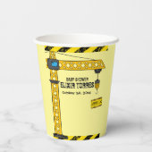 Onder constructie Tower Cranes Baby shower Papieren Bekers (Achterkant)