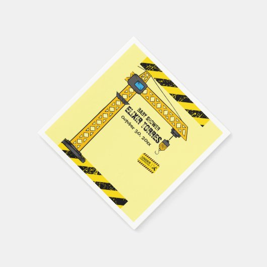 Onder constructie Tower Cranes Baby shower Servet (Hoek)