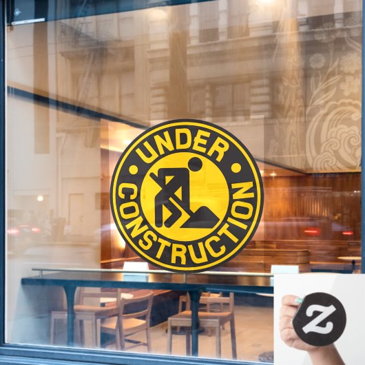 Onder constructie Verbouw bedrijfsfront Raamsticker (Cafe Raam)