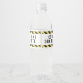 Onder Constructie Verjaardagsfeest Opwarmen Waterfles Etiket (Achterkant)