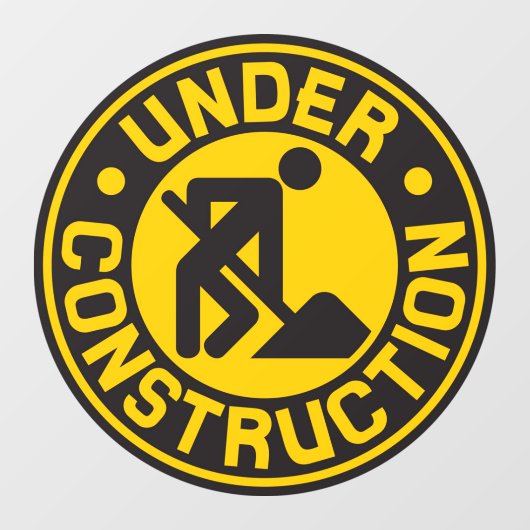 Onder constructie vernieuwen bedrijfsvoordeur raamsticker (Vel)