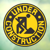 Onder constructie vernieuwen bedrijfsvoordeur raamsticker (Vel 3)