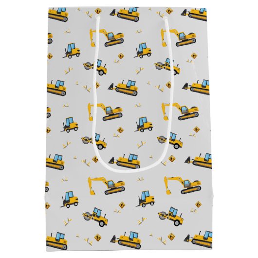 Onder constructiedrong Vrachtwagenpartij Medium Cadeauzakje (Achterkant)