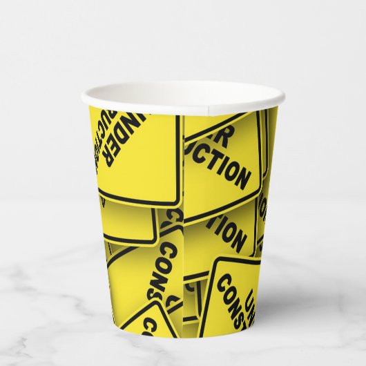 Onder constructietekens papieren bekers (Rechts)