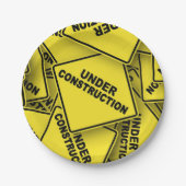 Onder constructietekens papieren bordje (Voorkant)