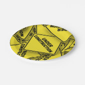 Onder constructietekens papieren bordje (Gekanteld)