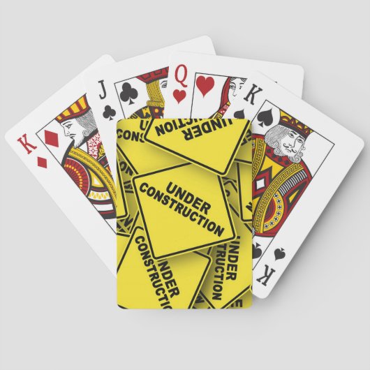 Onder constructietekens pokerkaarten (Achterkant)