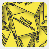 Onder constructietekens vierkante sticker (Voorkant)