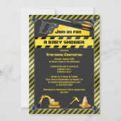 Onder Construction Baby Boy Shower Kaart (Achterkant)