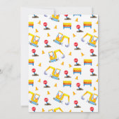 Onder Construction Boy Baby shower Kaart (Achterkant)