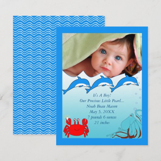 Onder de aankondiging van het Zee Baby Girl (Voorkant / Achterkant)