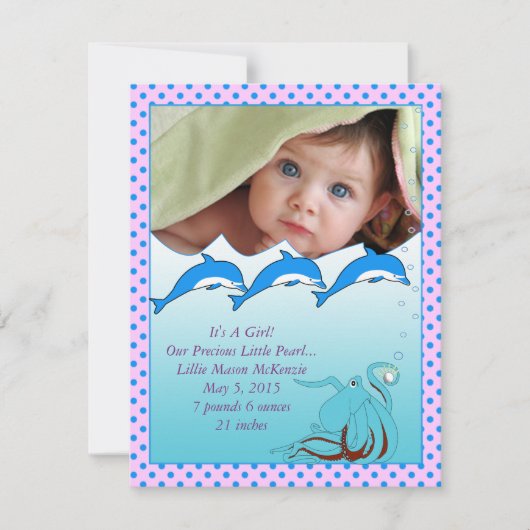 Onder de aankondiging van het Zee Baby Girl (Voorkant)