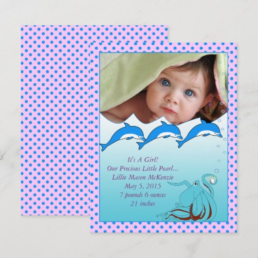 Onder de aankondiging van het Zee Baby Girl (Voorkant / Achterkant)