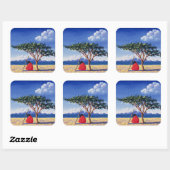 Onder de Acacia-boom van 1991 Vierkante Sticker (Vel)