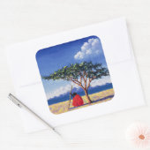 Onder de Acacia-boom van 1991 Vierkante Sticker (Envelop)