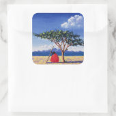 Onder de Acacia-boom van 1991 Vierkante Sticker (Tas)