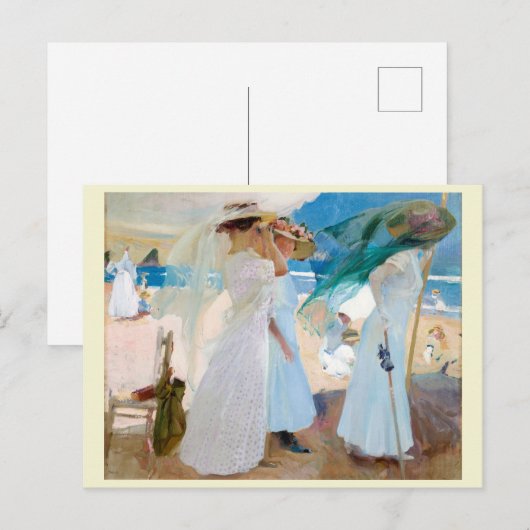 Onder de Awning, Joaquín Sorolla Briefkaart (Voorkant / Achterkant)