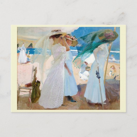 Onder de Awning, Joaquín Sorolla Briefkaart (Voorkant)