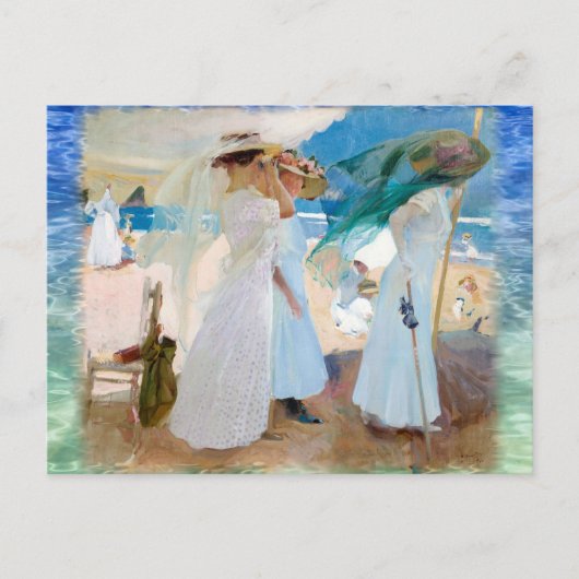 Onder de Awning, Joaquín Sorolla Briefkaart (Voorkant)