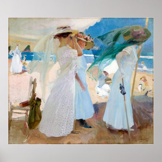 Onder de Awning, Joaquín Sorolla Poster (Voorkant)