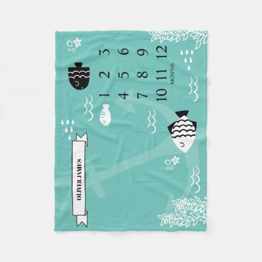 Onder de Baby van de Zee Fleece Deken (Voorkant)