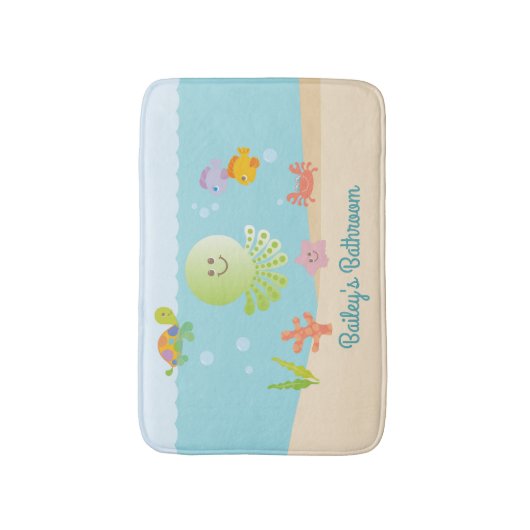 Onder de badkamer van het Zee Kind Badmat (Voorkant Verticaal)