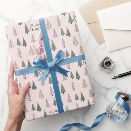 Onder de Besneeuwde Bomen – Kerstcadeaupapier Cadeaupapier (Geschenken)