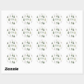 Onder de Besneeuwde Bomen – Kerstmis Ronde Sticker (Vel)