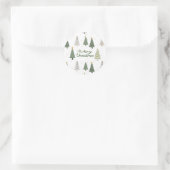 Onder de Besneeuwde Bomen – Kerstmis Ronde Sticker (Tas)