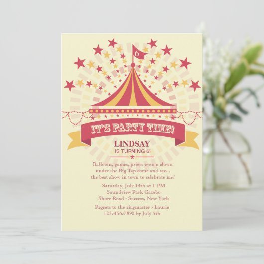 Onder de Big Tent-uitnodiging Kaart (Staand voorkant)