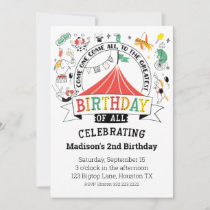 Onder de Big Top Circus Carnaval Verjaardag Kaart