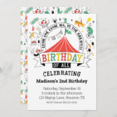 Onder de Big Top Circus Carnaval Verjaardag Kaart (Voorkant / Achterkant)