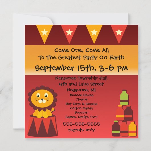 Onder de Big Top Circus-uitvindingen Kaart (Achterkant)