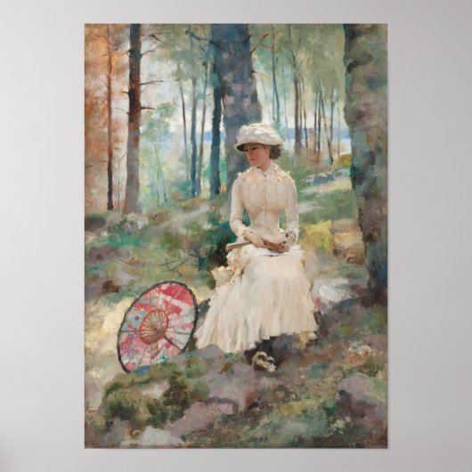 Onder de birches CC0954 Albert Edelfelt Small Poster (Voorkant)