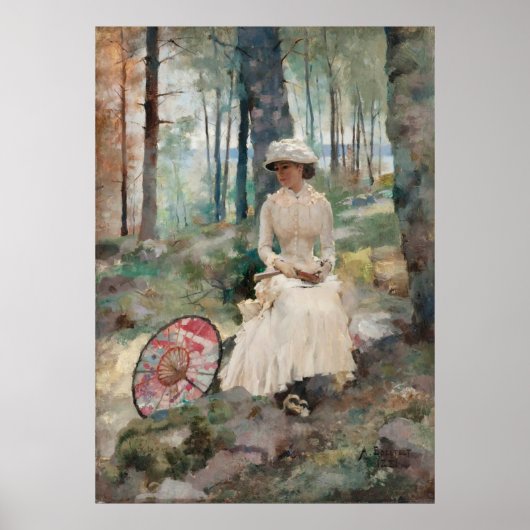 Onder de Birches van Albert Edelfelt 1881 Poster (Voorkant)