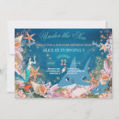 Onder de Birthday Party of the Zee Mermaid Sharks  Kaart (Voorkant)