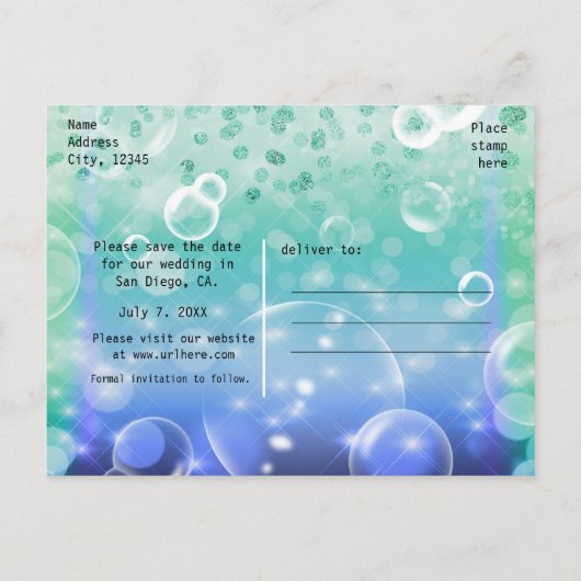 Onder de Birthday Party of the Zee Tropical Ocean Aankondigingskaart (Achterkant)